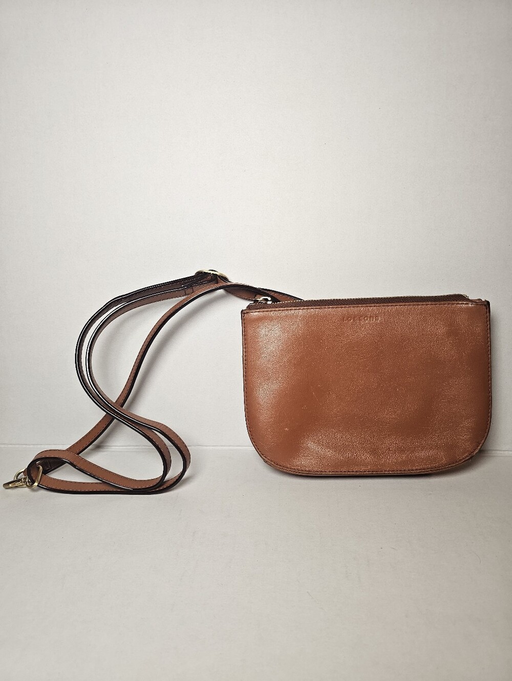Lo & Sons Leather Crossbody Bag Cognac Brown Made In Cambodia The Waverly 2 - Picture 2 of 13